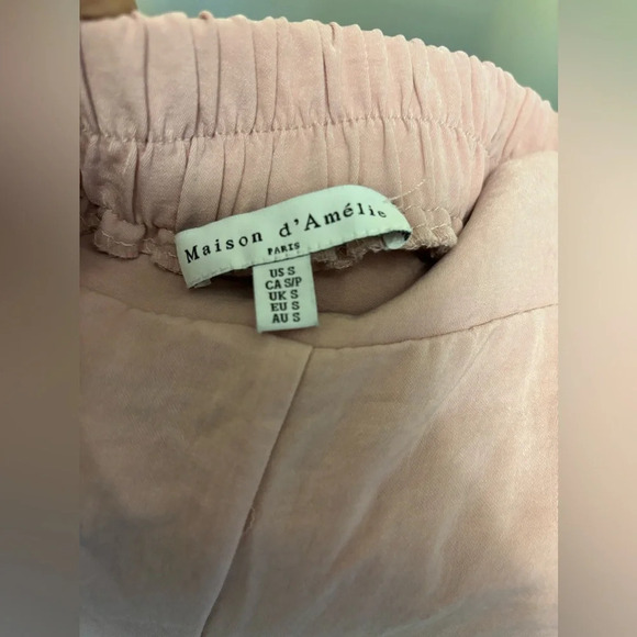 Maison d'Amelie | Soft Wide Leg Pants Pink Size S - Picture 3 of 3